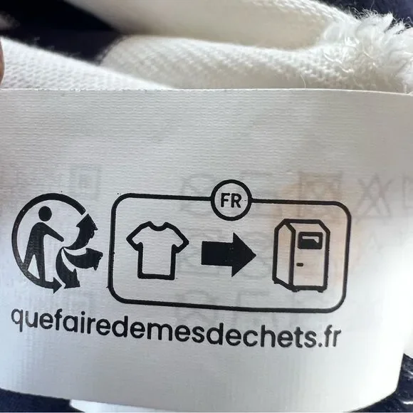 Zara Navy White Striped Long-Sleeve Cotton Rugby Preppy Polo Shirt Top SZ L - Picture 8 of 11